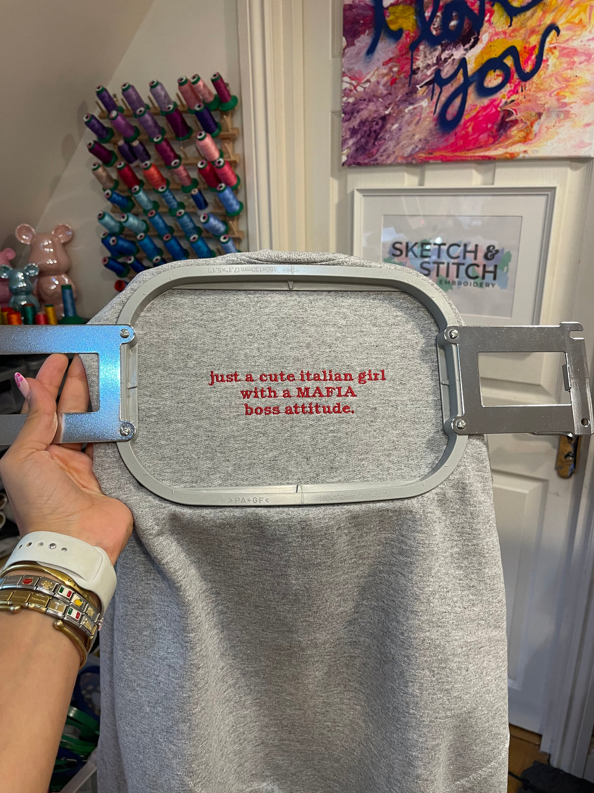 Adult sweatshirt personalised mini slogan