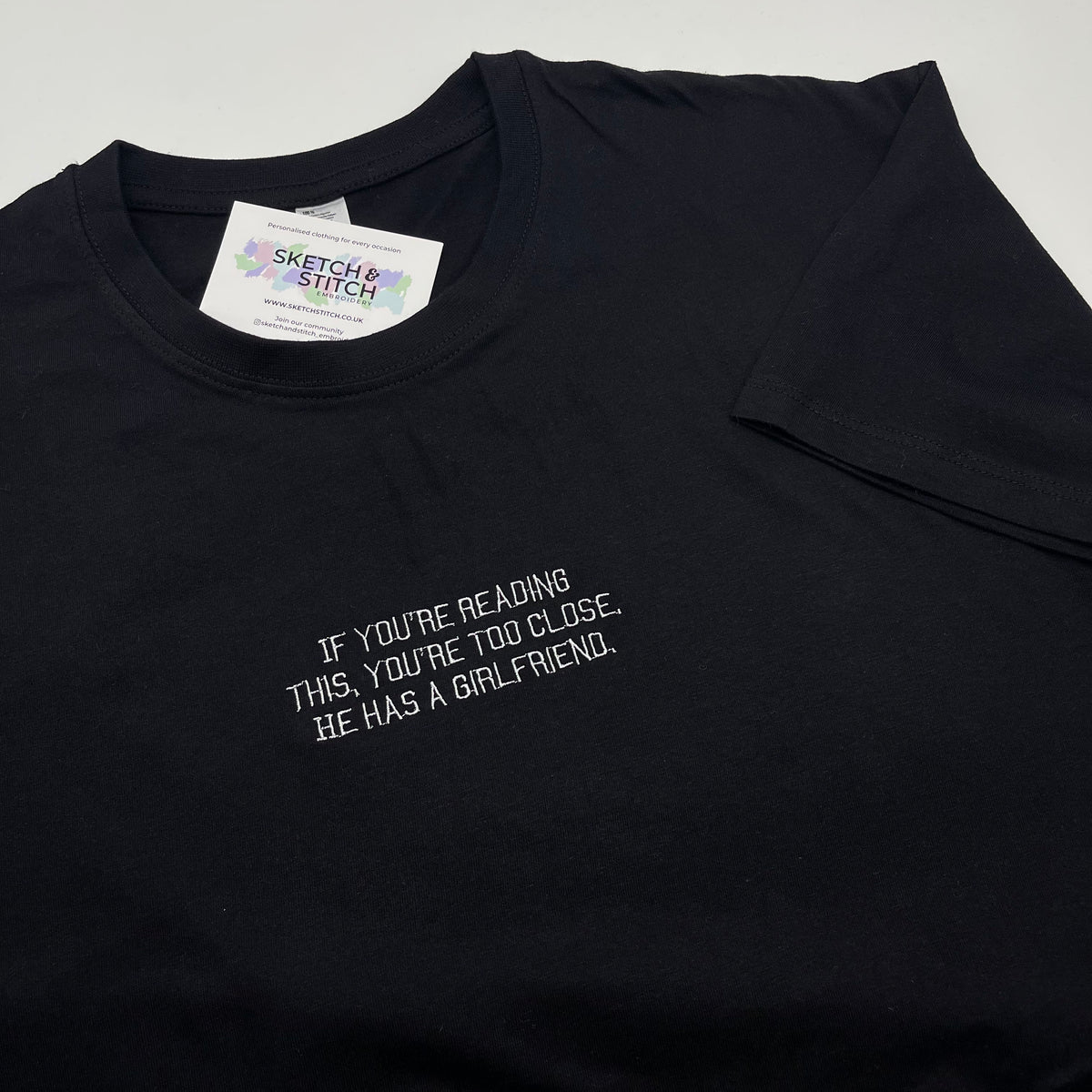Adult t-shirt personalised mini slogan