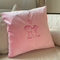 Personalised kids drawing art outline cushion