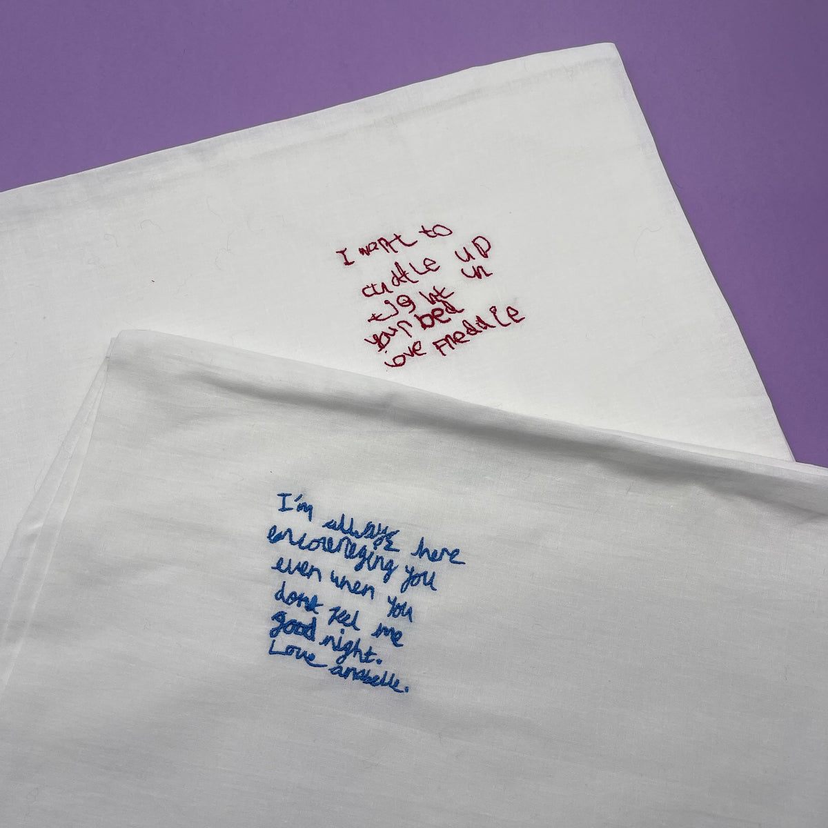 Personalised handwriting message pillowcase set of two
