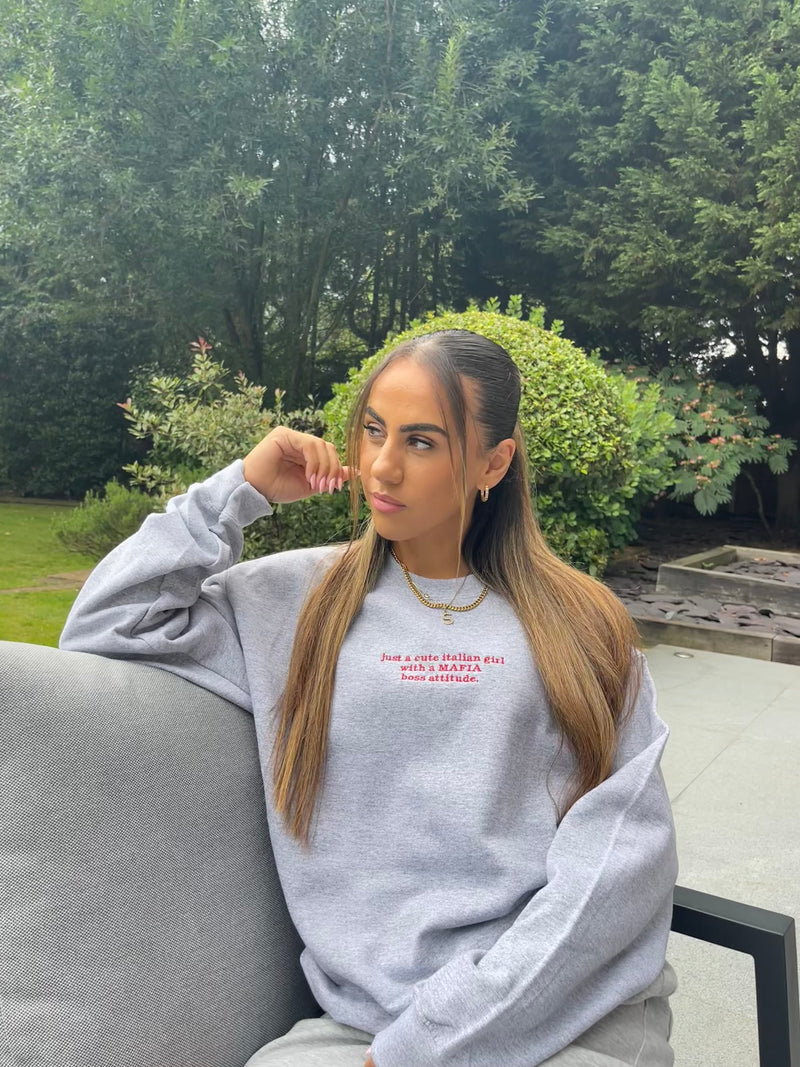 Adult sweatshirt personalised mini slogan