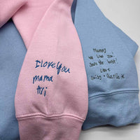 Adult sweatshirt personalised handwriting message - Sketch & Stitch