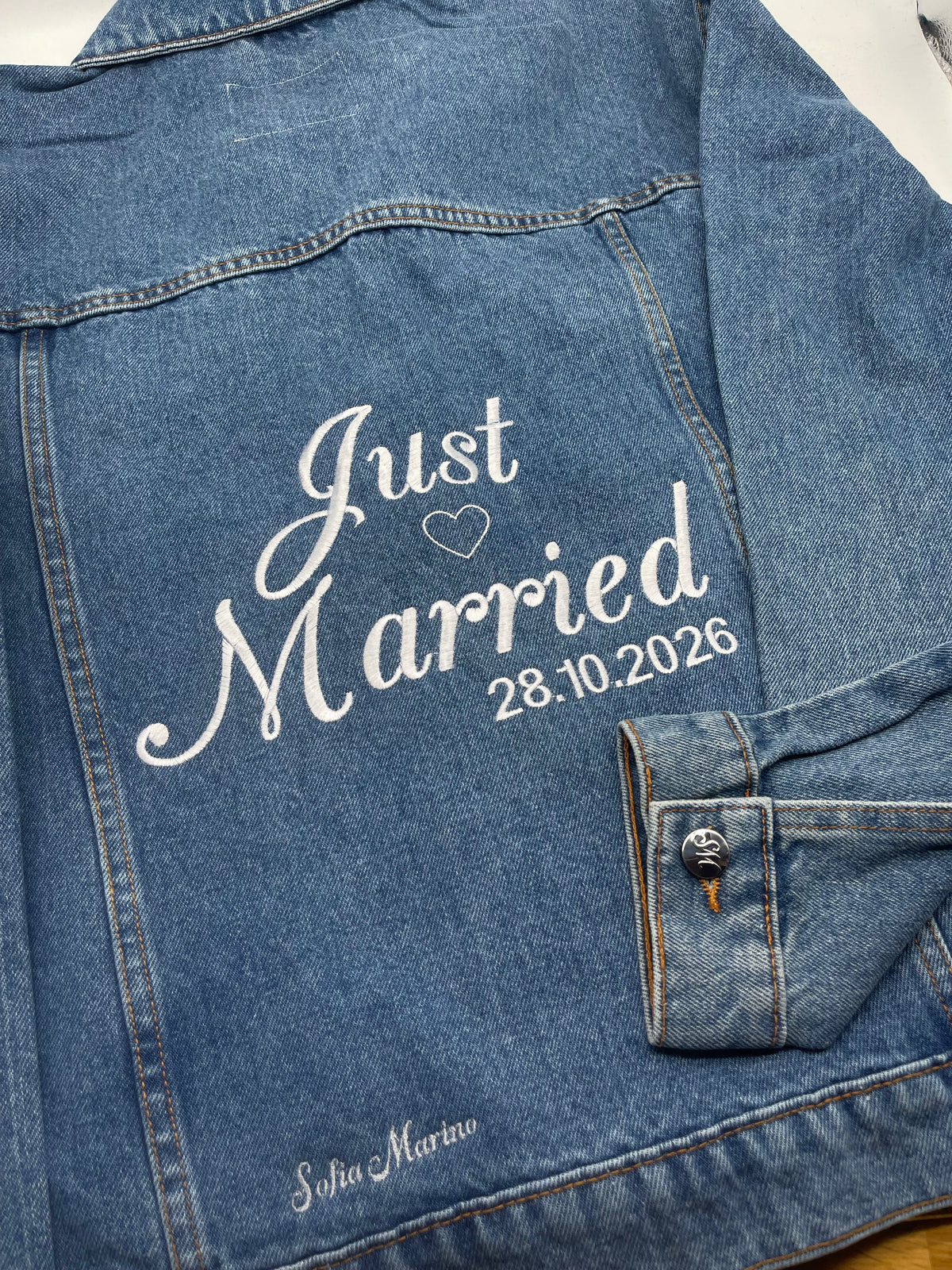 Just Married Personalised Denim Jacket