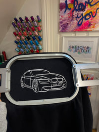 Adult sweatshirt personalised car and motorbike photo outline