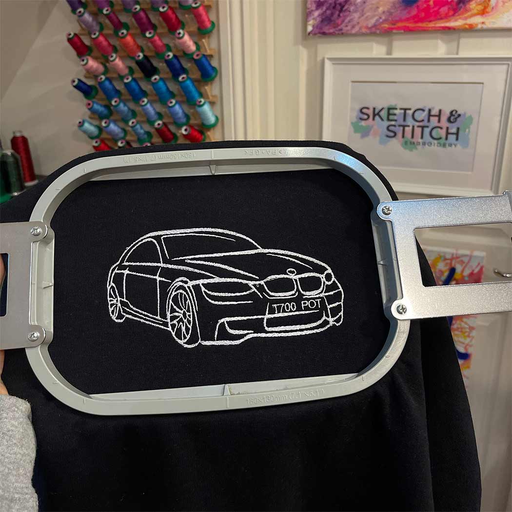 Adult hoodie personalised car and motorbike photo outline