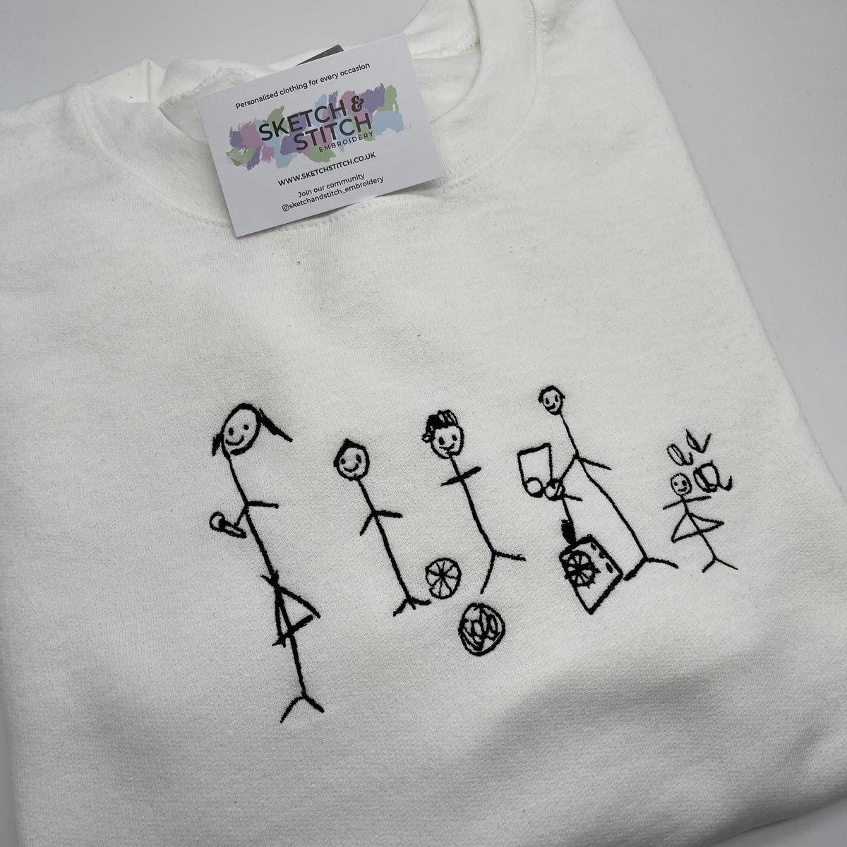 Father's Day Men's Sweatshirt with Personalized Kid's Drawing