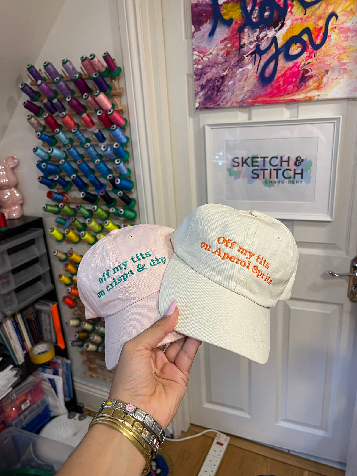 Off my tits on slogan unisex cap