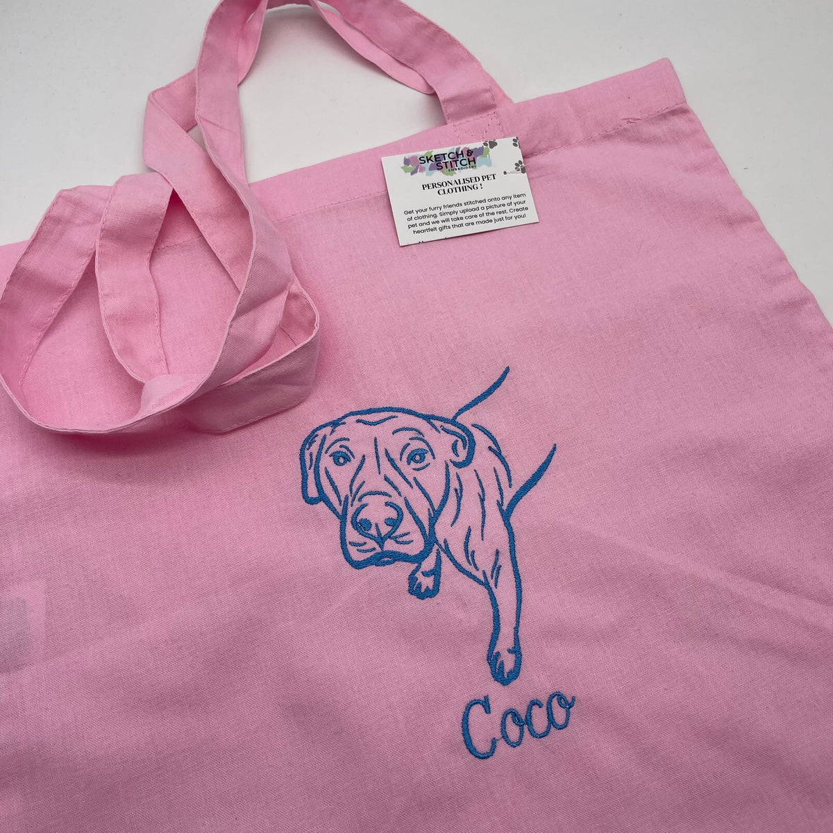 Tote bag personalised pet photo outline