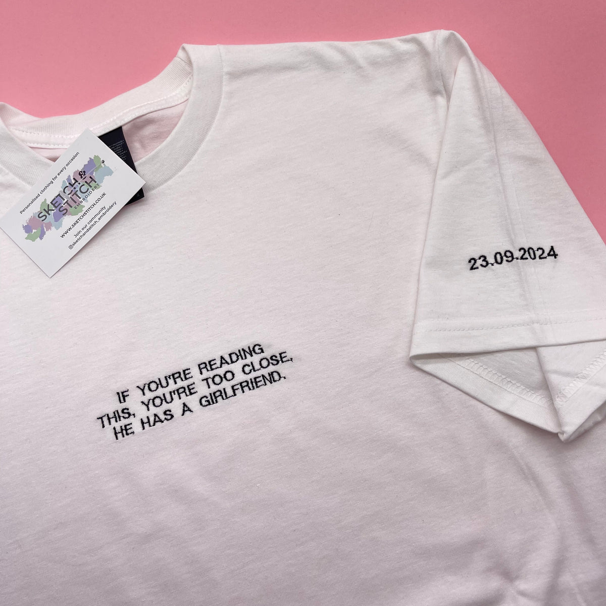 Adult t-shirt personalised mini slogan