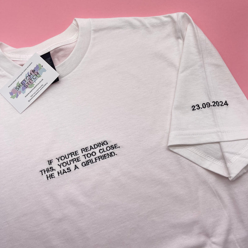 Adult t-shirt personalised mini slogan