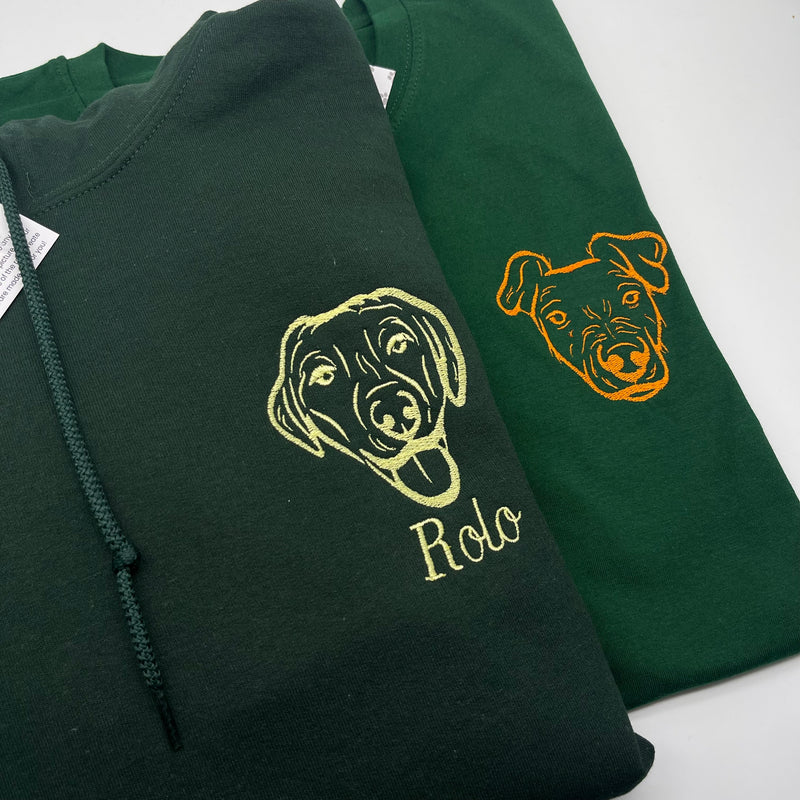 Adult t-shirt personalised pet portrait outline - left chest