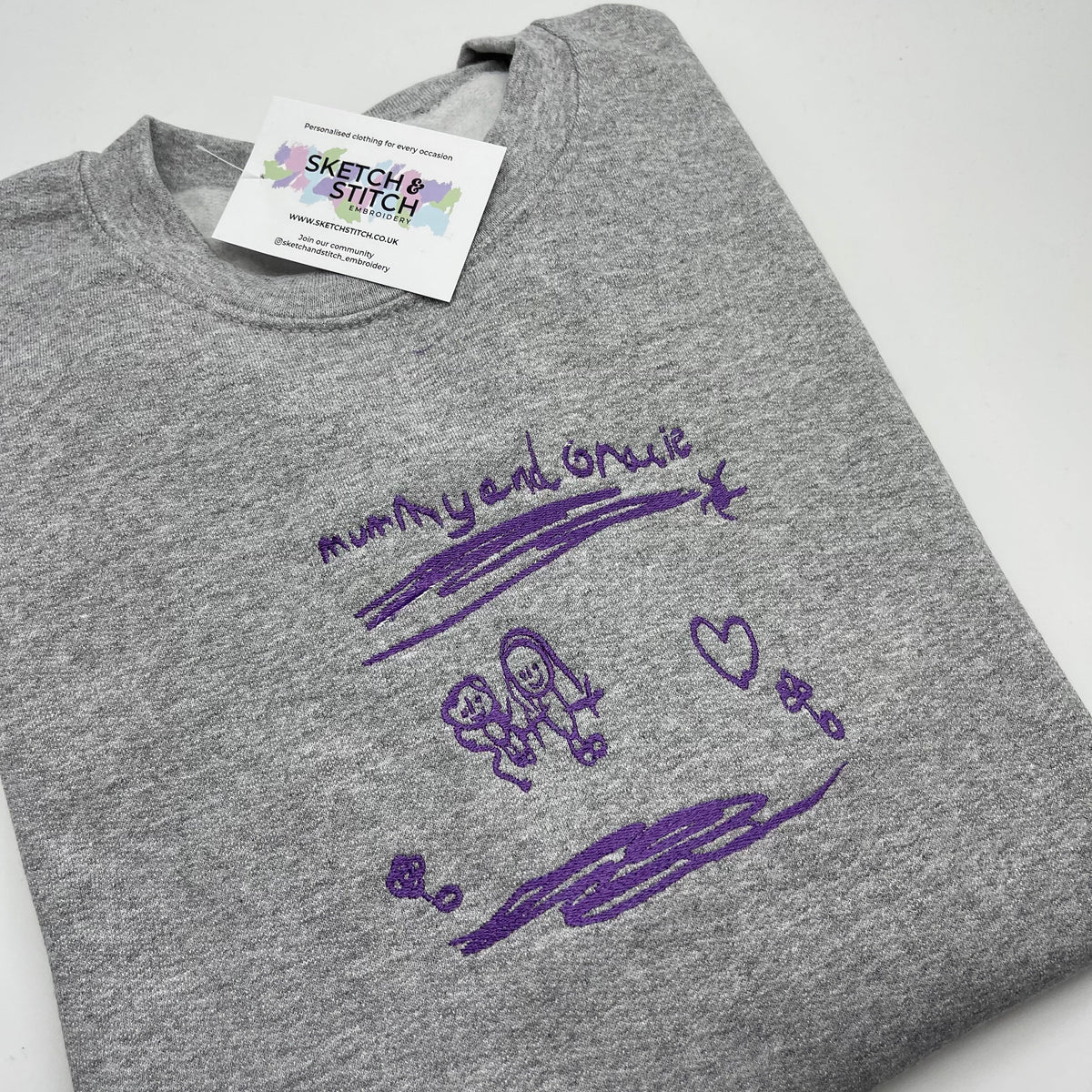 Father's Day Men's Sweatshirt with Personalized Kid's Drawing