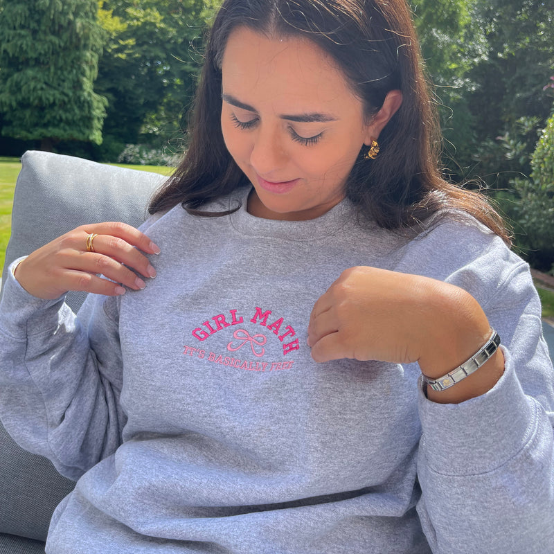 Adult sweatshirt girl math slogan