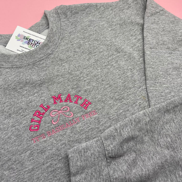 Adult sample sweatshirt M math slogan