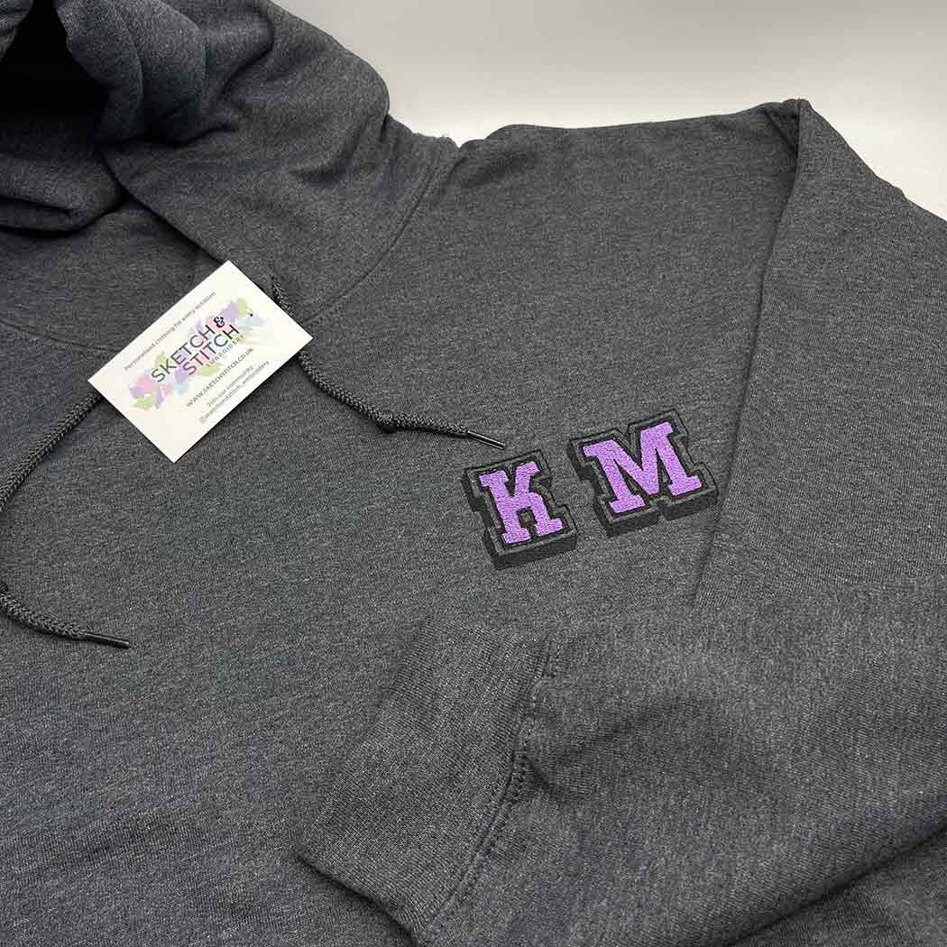 Adult hoodie personalised 3D text or initials