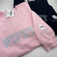 Hubby and Wifey matching adult sweatshirts