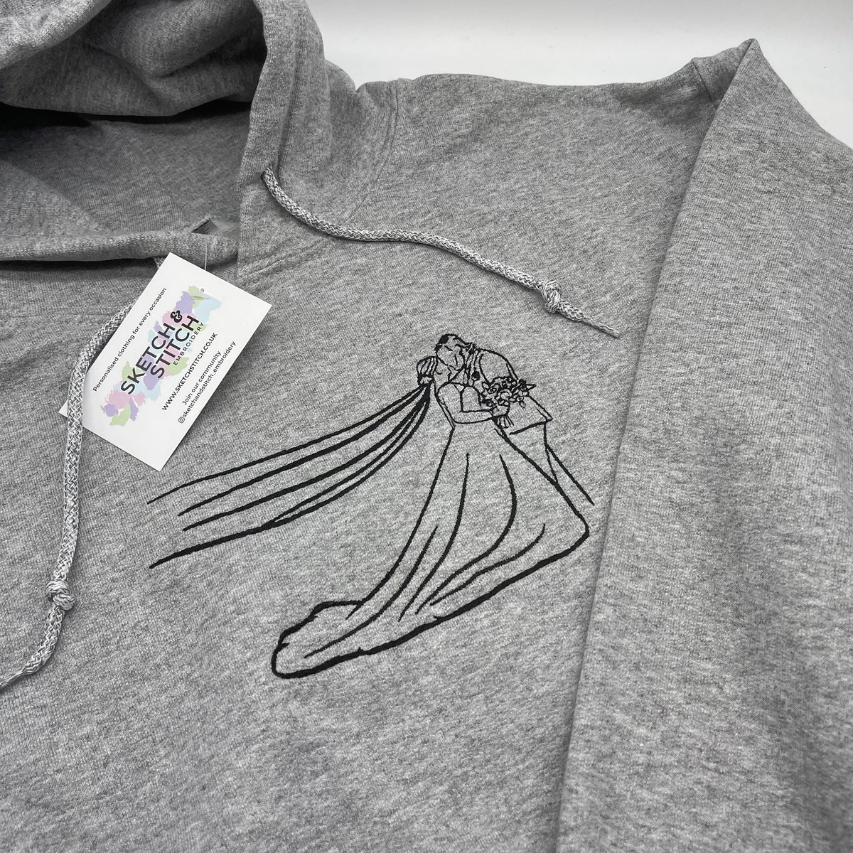Customised Embroidered Outline Stitch Adult Hoodie – Sofia Marino Ltd T/A  Sketch & Stitch
