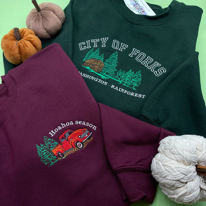 Adult sweatshirt Forks rainforest slogan