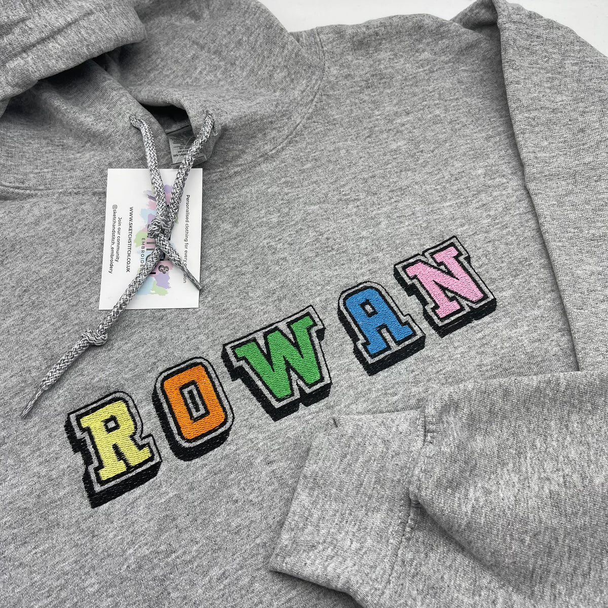 Adult hoodie personalised 3D text or initials