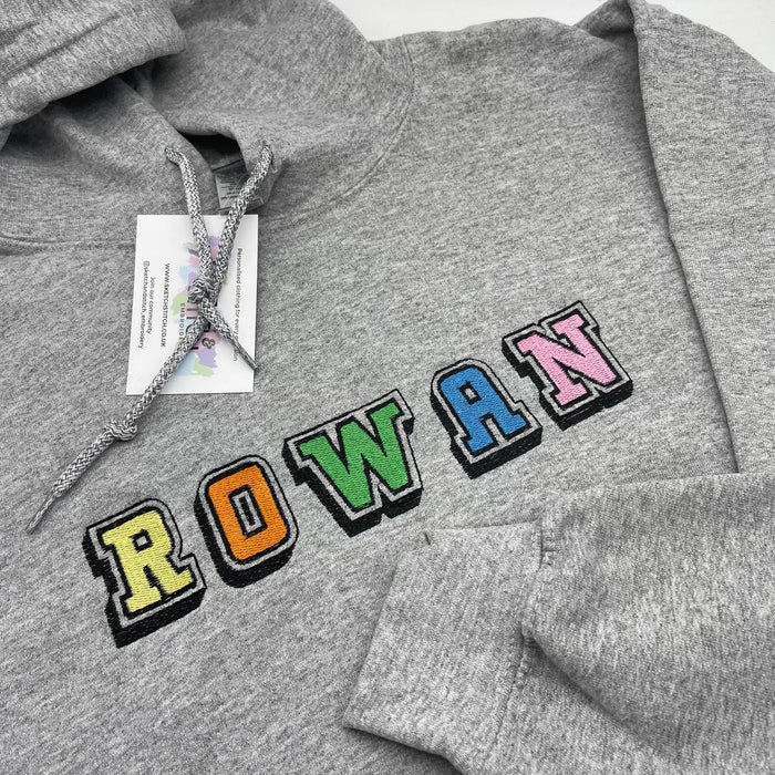 Adult hoodie personalised 3D text or initials