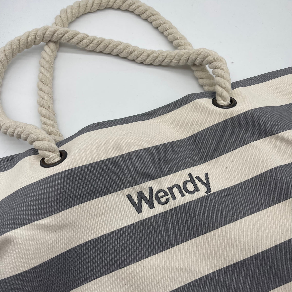 Beach bag personalised text