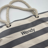 Beach bag personalised text