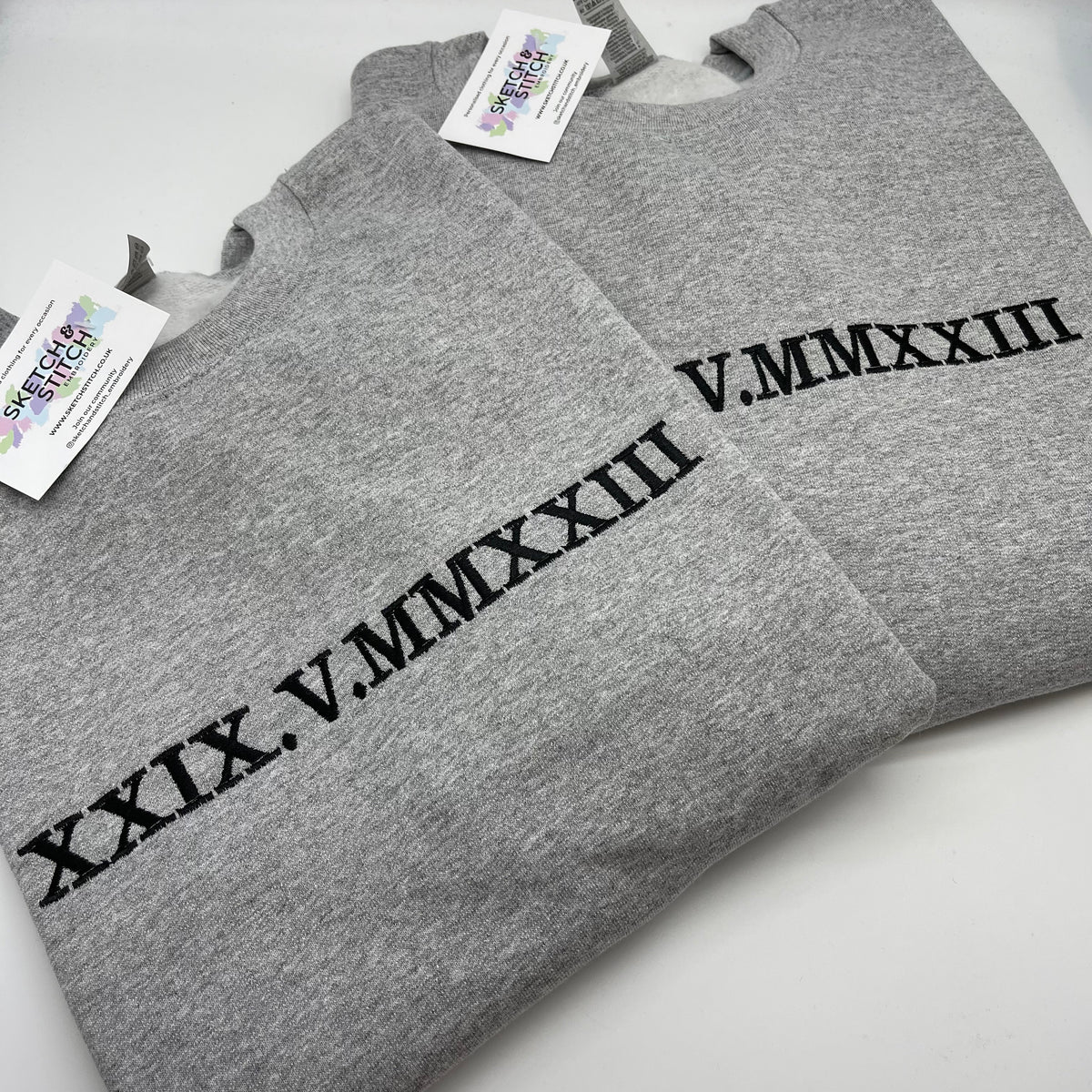 Adult sweatshirt personalised roman numerals