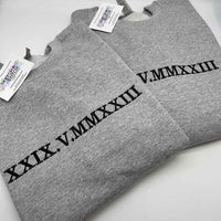 Adult sweatshirt personalised roman numerals - Sketch & Stitch