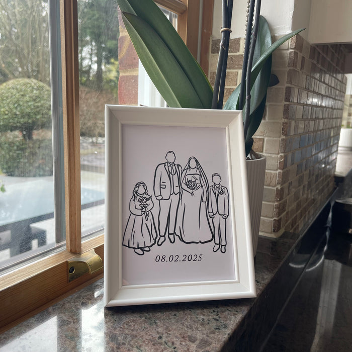Personalised photo outline framed illustration