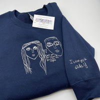 Adult sweatshirt personalised kids drawing