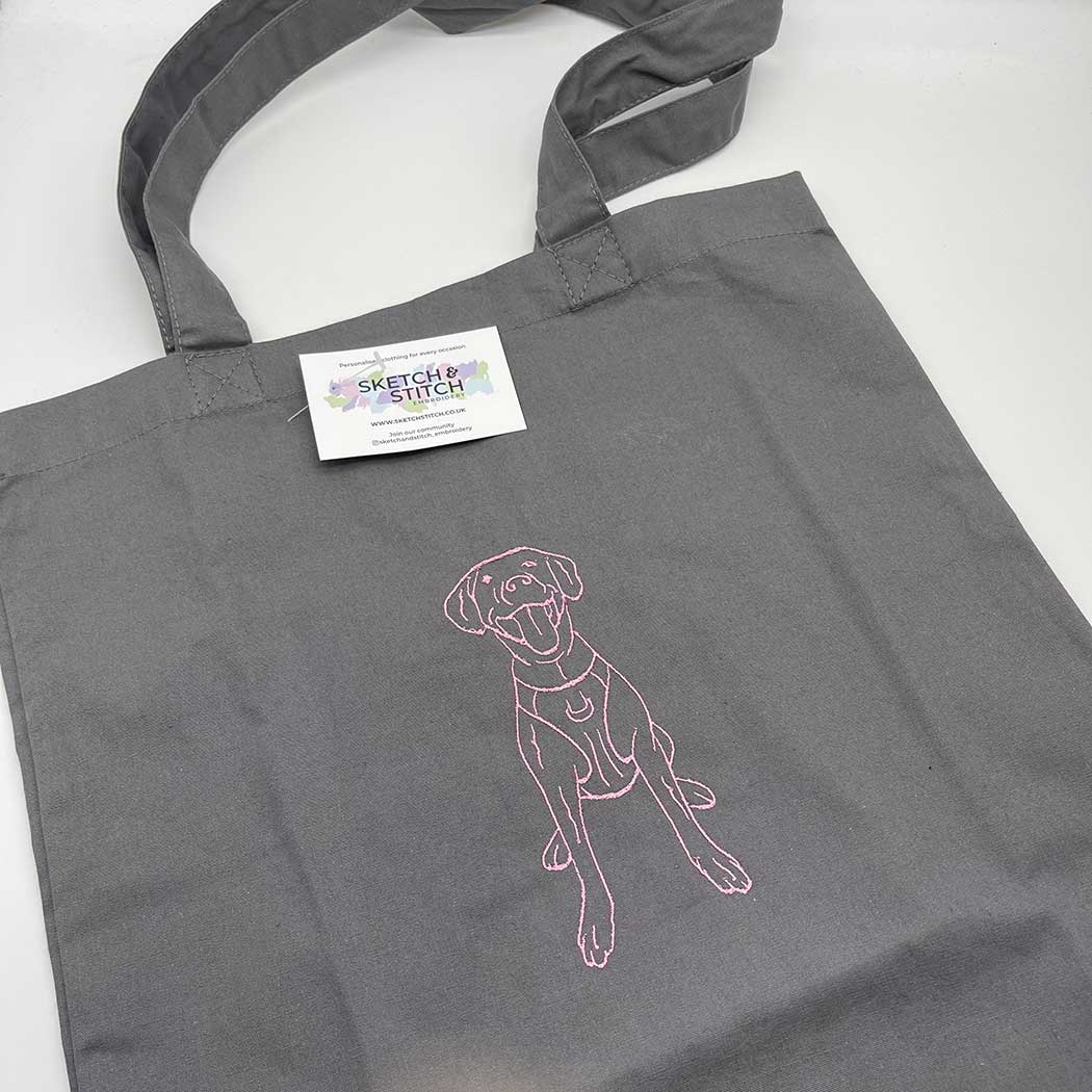 Tote bag personalised photo outline - Sketch & Stitch