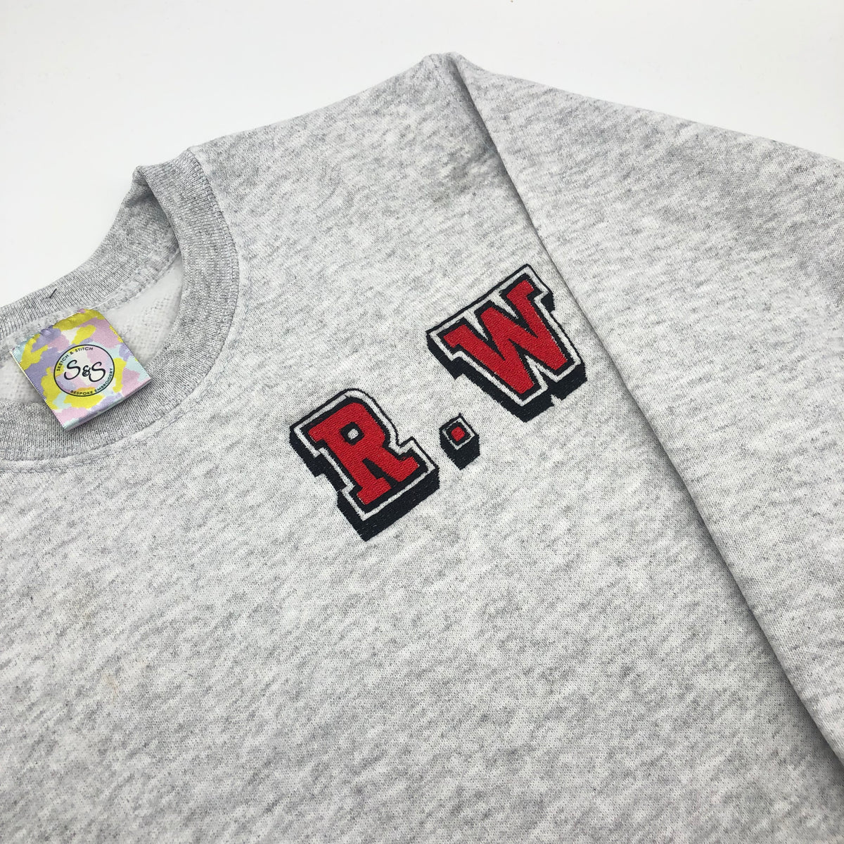 Adult sweatshirt personalised 3D text or initials