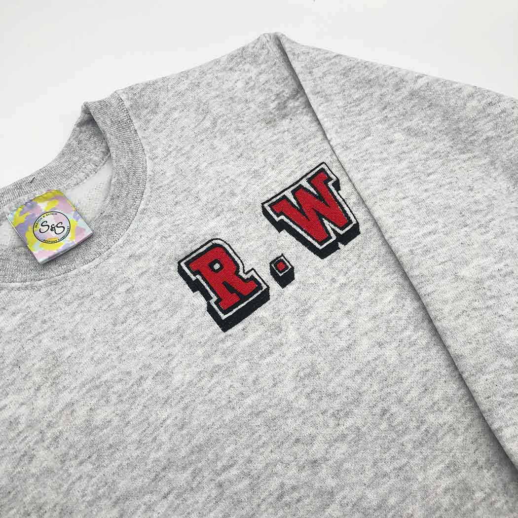 Adult sweatshirt personalised 3D text or initials