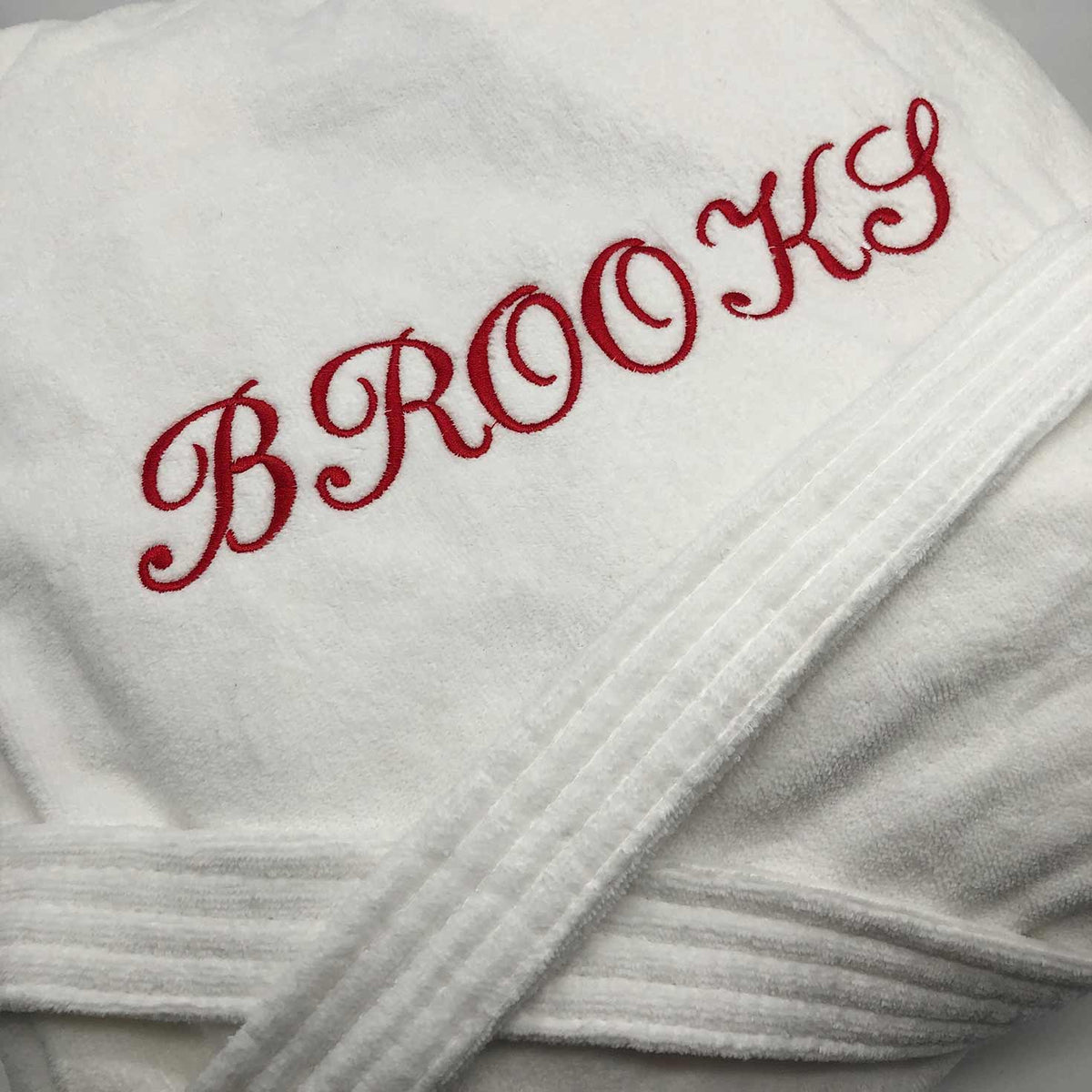 Luxury white dressing gown personalised initials and name