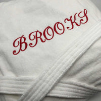 Luxury white dressing gown personalised initials and name