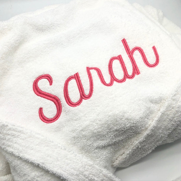 Luxury white dressing gown personalised initials and name