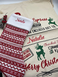 Personalised Santa sack and stocking bundle