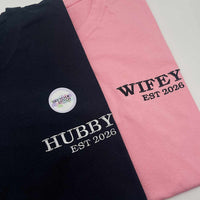 Adult t-shirt personalised hubby date - Sketch & Stitch