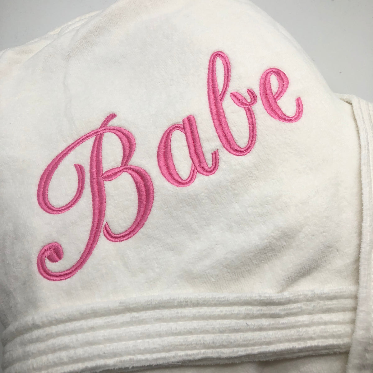Luxury white dressing gown personalised initials and name