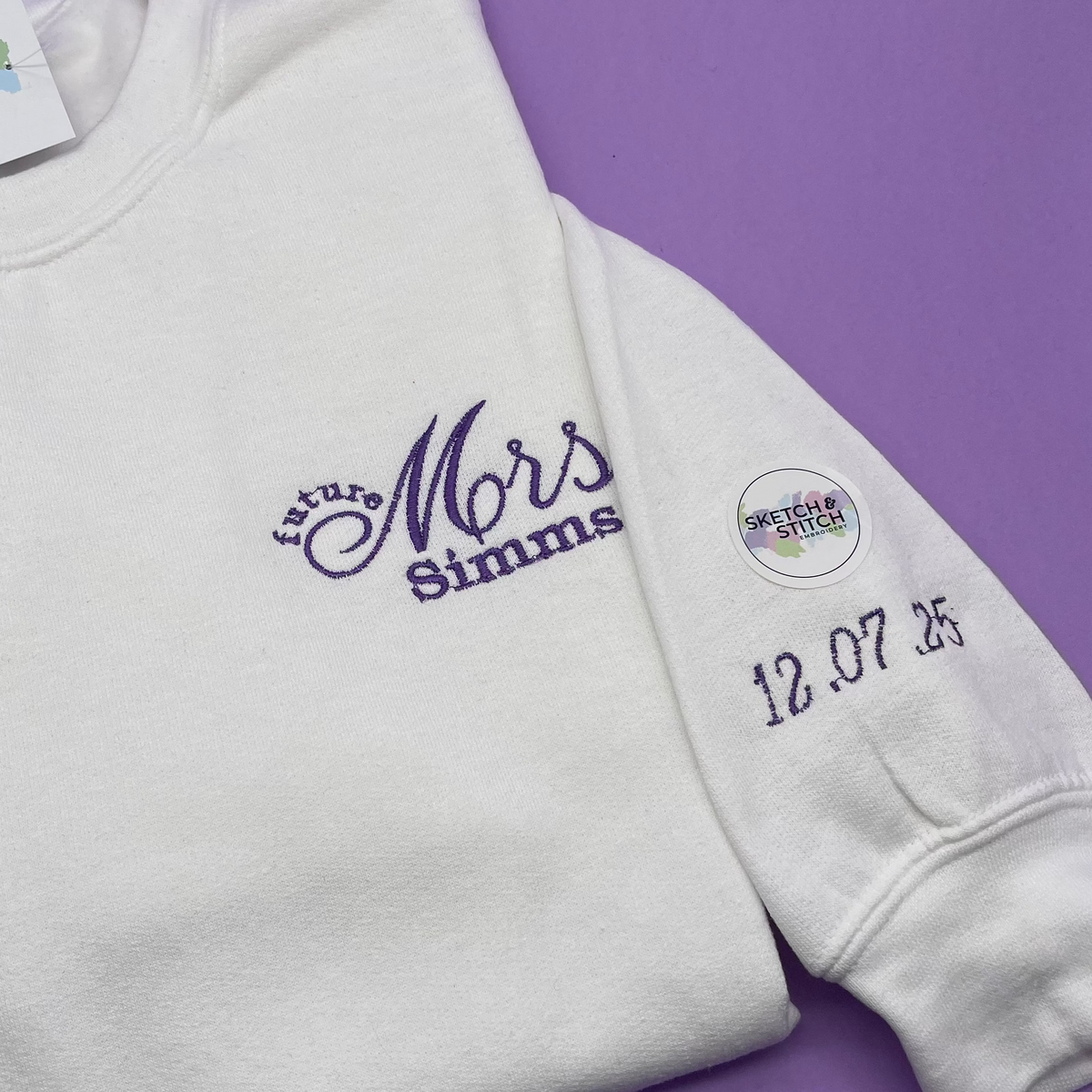 Adult sweatshirt personalised future Mrs