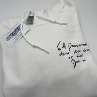 Adult hoodie personalised handwriting message