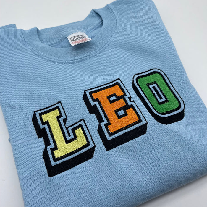 Kids sample sweatshirt 9-11 Leo 3d text