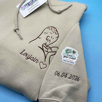 Adult hoodie personalised portrait outline - left chest - Sketch & Stitch