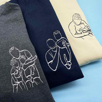 Adult hoodie personalised portrait outline - left chest - Sketch & Stitch