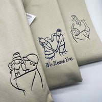Adult sweatshirt personalised portrait outline- left chest - Sketch & Stitch