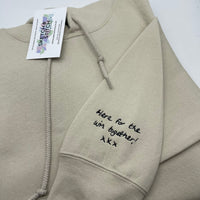 Adult hoodie personalised handwriting message