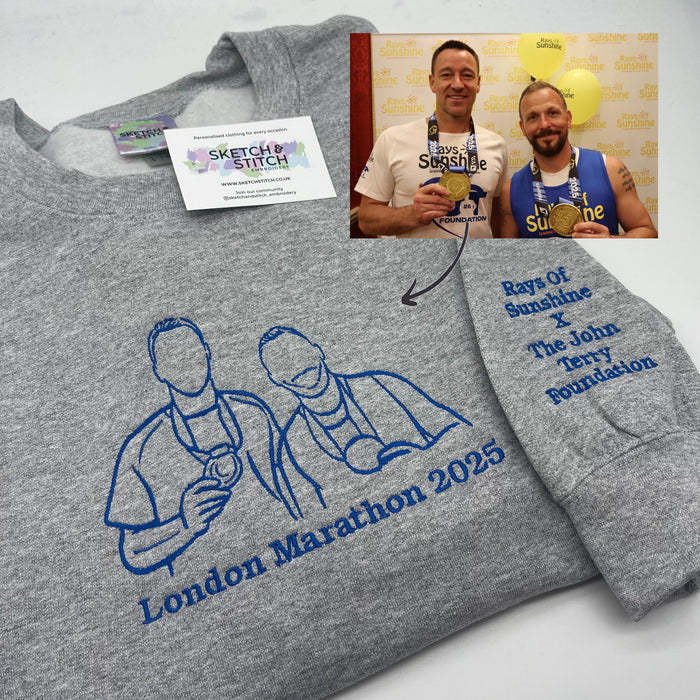 Adult sweatshirt personalised photo outline