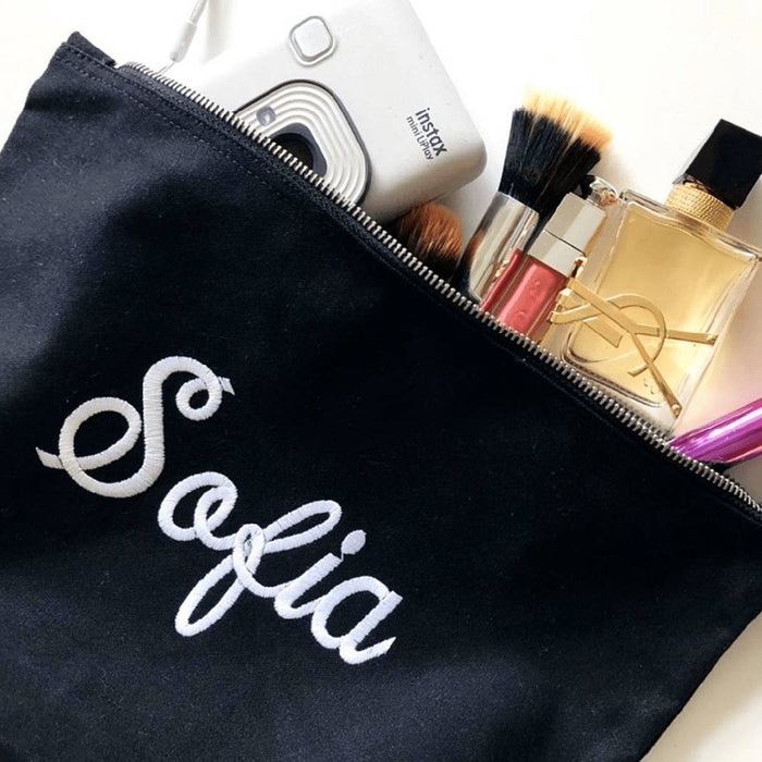 Large accessory bag personalised text - Sketch & Stitch