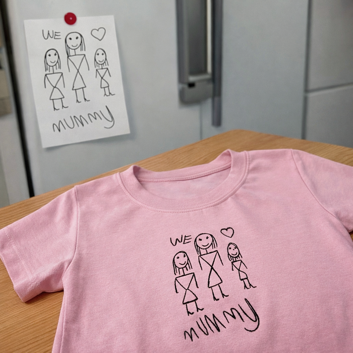Adult t-shirt personalised kids drawing