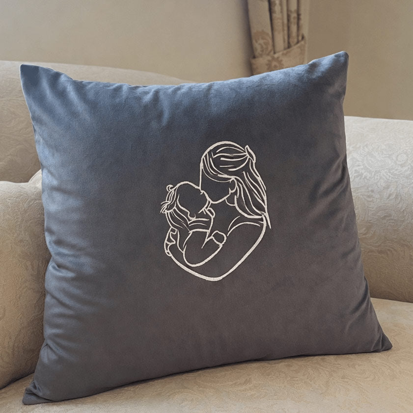 Mother's Day personalised photo outline cushion - Sketch & Stitch